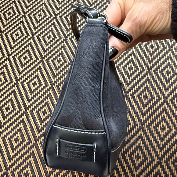 Vintage Y2K Coach signature demi pouch 6094 black with nickel - Picture 7 of 13